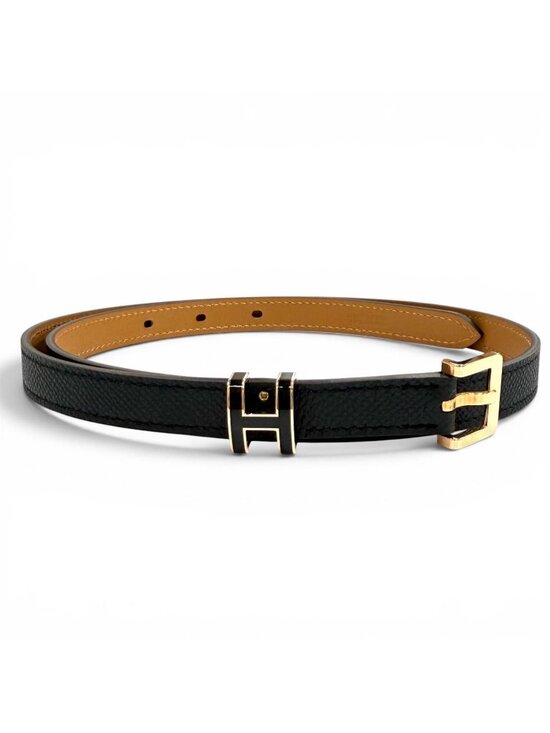 Hermes Pop 15 Black Veau Epsom Golden Rose Belt 75 main image 10
